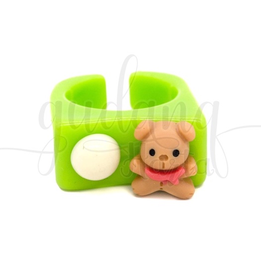 Cincin Anak Ring Wanita Green Bear Cincin Mtif Beruang Hijau GH 206135