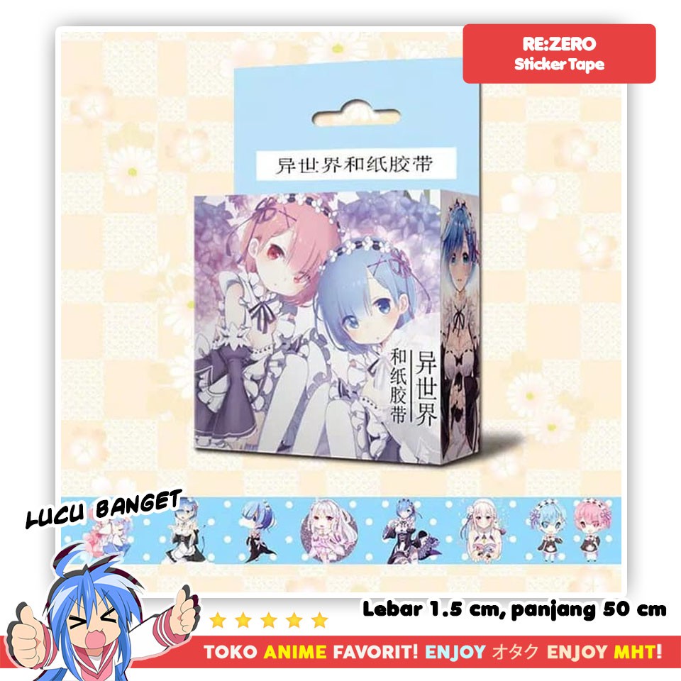 Sticker Tape : Re Zero / Rem Ram 1.5 x 50cm