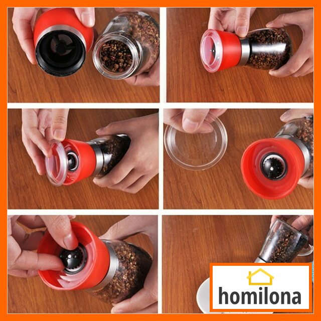 Penggiling Biji Lada Manual Pepper Mill Grinder - Leeseph M1599 - Black