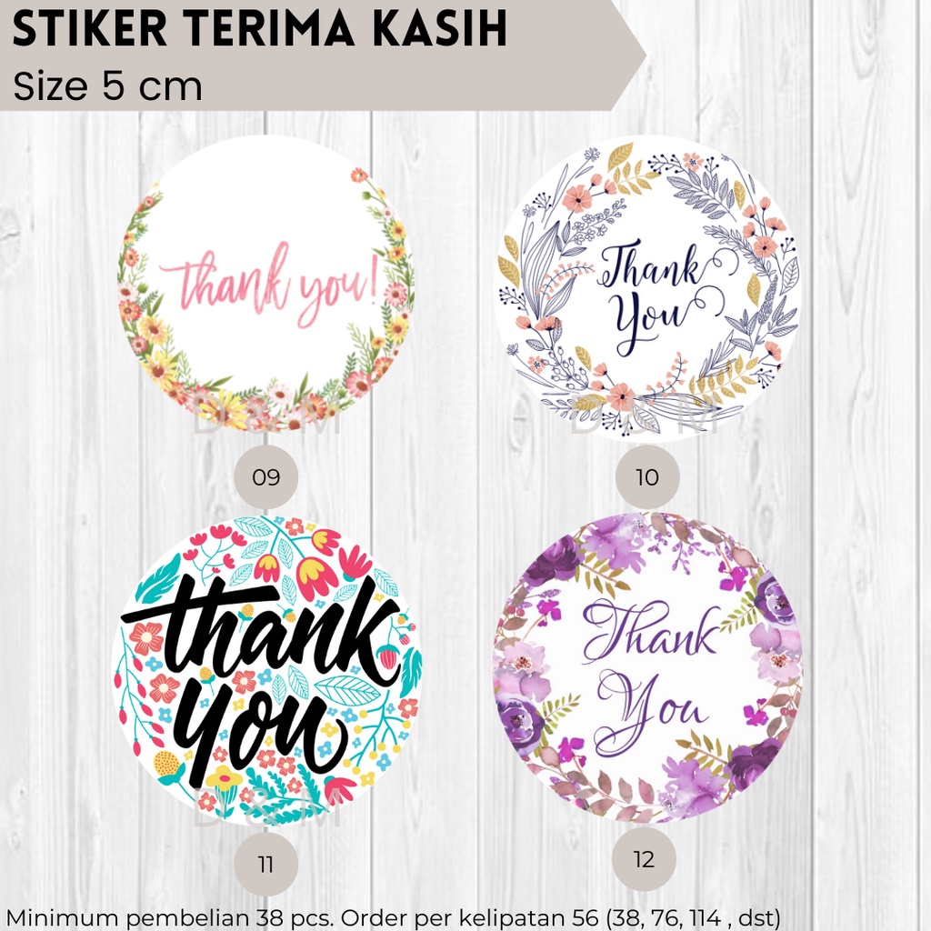 

Stiker Terima Kasih Thank You Sticker Label Thank You Stiker Cromo untuk Hampers Bento Paket 5 cm