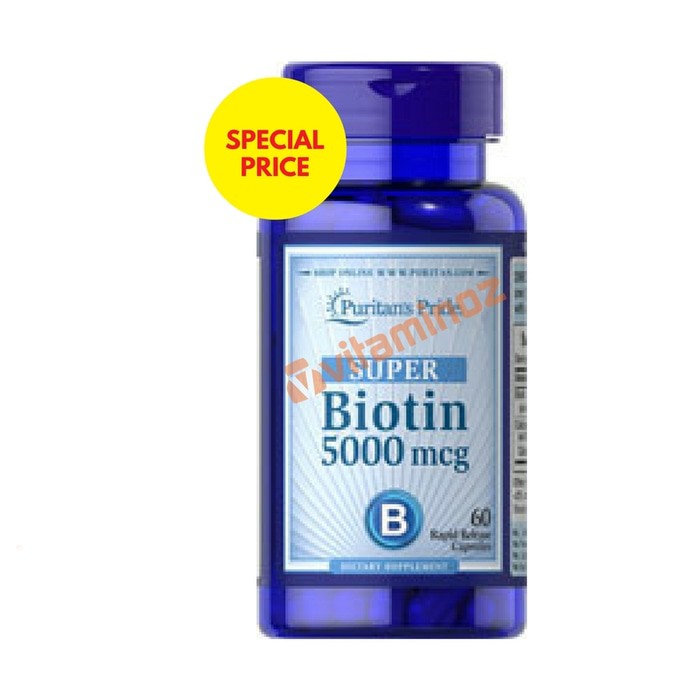 PROMO Puritan's Pride Super Biotin 5000 mcg 60 Softgel -Pertumbuhan Rambut TERLARIS