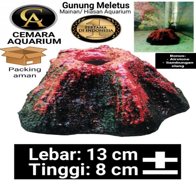hiasan aquarium/ aquarium/ gunung meletus/ mainan aquarium/ hewan peliharaan/ aksesoris/ aksesoris a