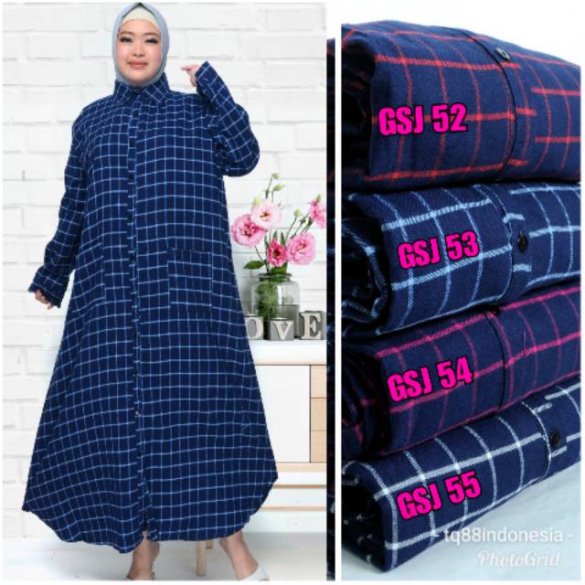 Gamis flanel super jumbo/gamis flanel jumbo/gamis jumbo/long dres jumbo/gamis kotak jumbo/maxi jumbo