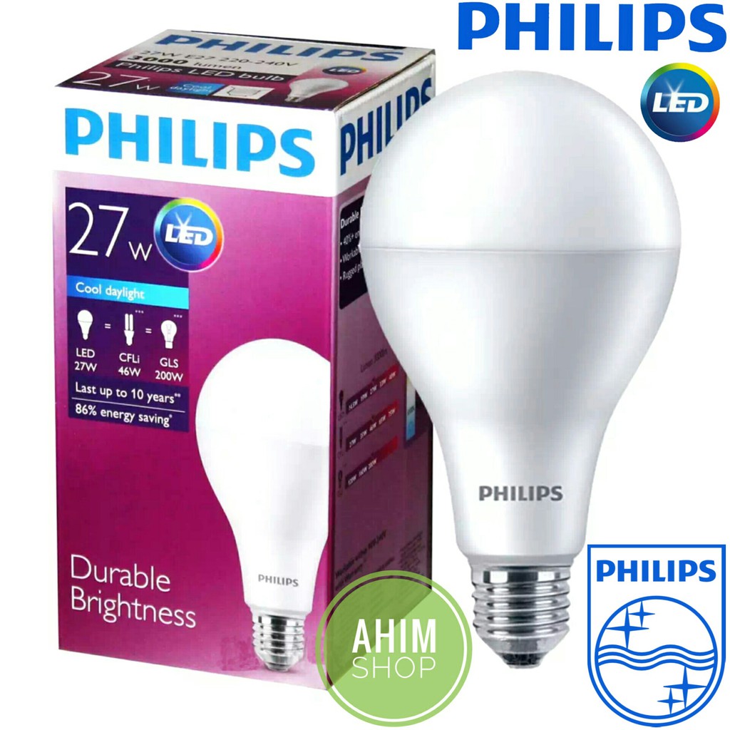 Jual Philips Lampu Led Bulb Jumbo 27 Watt 27w 27wat 27 W Putih Cool