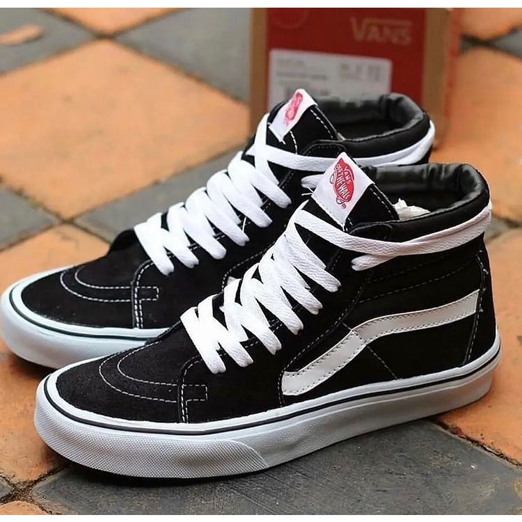 Sepatu Pria Vans SK8 High Full White Sneakers SK8