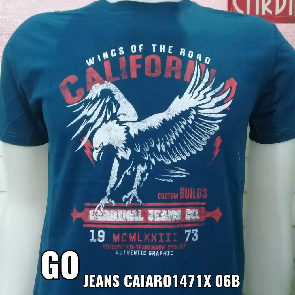 BB CARDINAL JEANS KAOS Cowok Pakaian Pria Lengan Pendek Santai