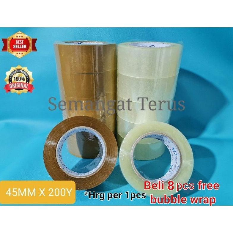 

((BISA COD)) Lakban 45mm 200Y Tape lakban bening & lakban coklat/ Isolasi bening & Isolasi coklat