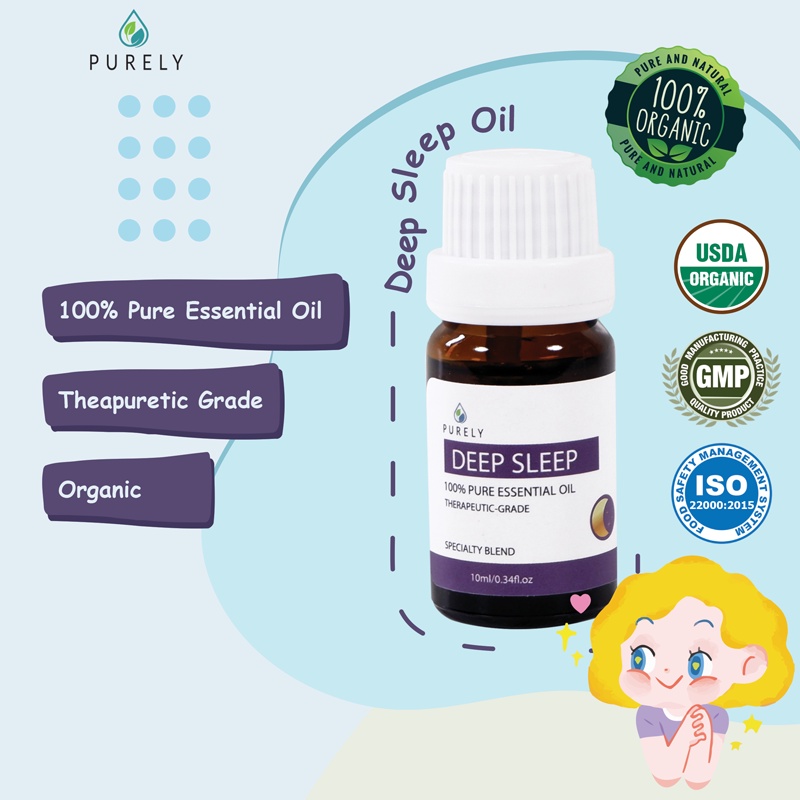 PURELY Deep Sleep essential oil dapat digunakan oleh anak-anak dan ibu hamil, Therapeutic-Grade 10ml