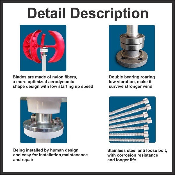 PLTB Generator Wind Turbine Vertical 300W Turbin Angin / Turbin Angin
