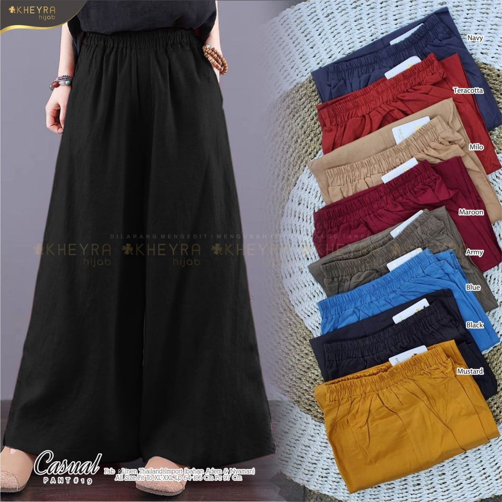Celana wanita jumbo murah Casual Pant #19 ori by Kheyra Hijab