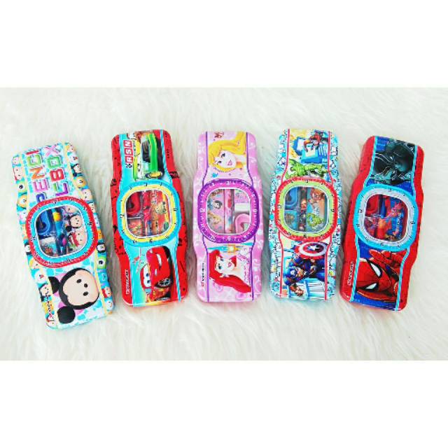 

1pcs Souvenir lucu ultah anak paket alat tulis dan kaleng pensil