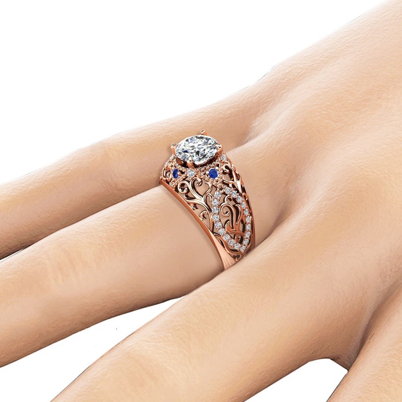 Baru Mewah Berlian Cincin Safir