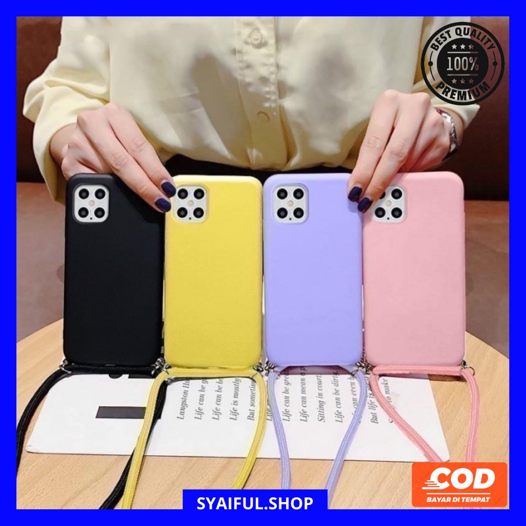 CASE KALUNG IPHONE 13 13 PRO 13 PRO MAX SILIKONE CASE LANYARD TALI SEWARNA