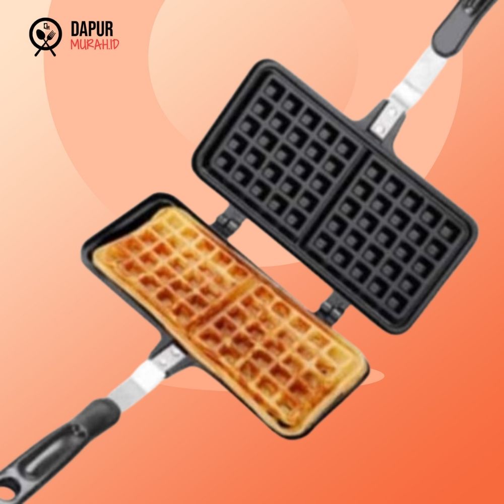 Cetakan kue Waffle Croffle Maker Bentuk PERSEGI PANJANG - Tempat buat Wafel Roti Donat Croissant Anti Lengket Marble coated belgian - Alat Mesin croffel crofel waffel