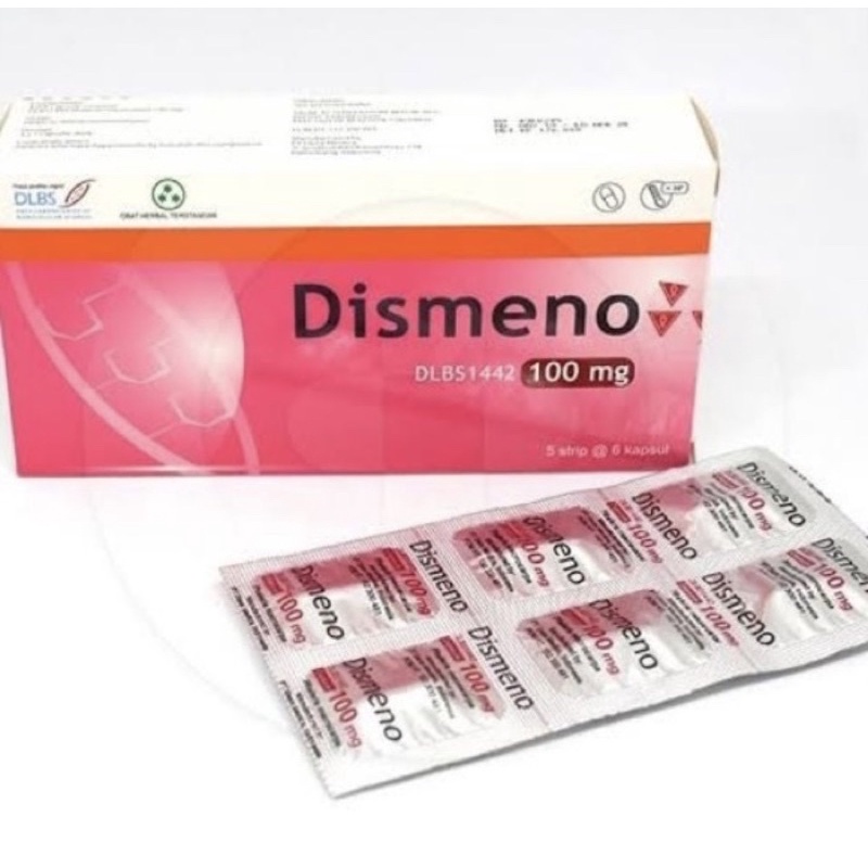 Dismeno 100 mg strip 6 tablet ( herbal meredakan nyeri haid )