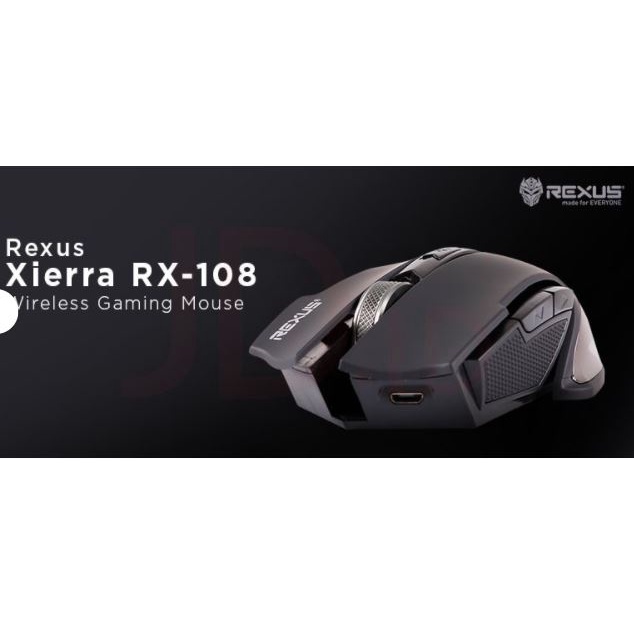 Mouse gaming rexus wireless 2.4ghz optical rechargeable 6d 2400dpi 30ips 4000fps rgb xierra Rx108 Rx 108