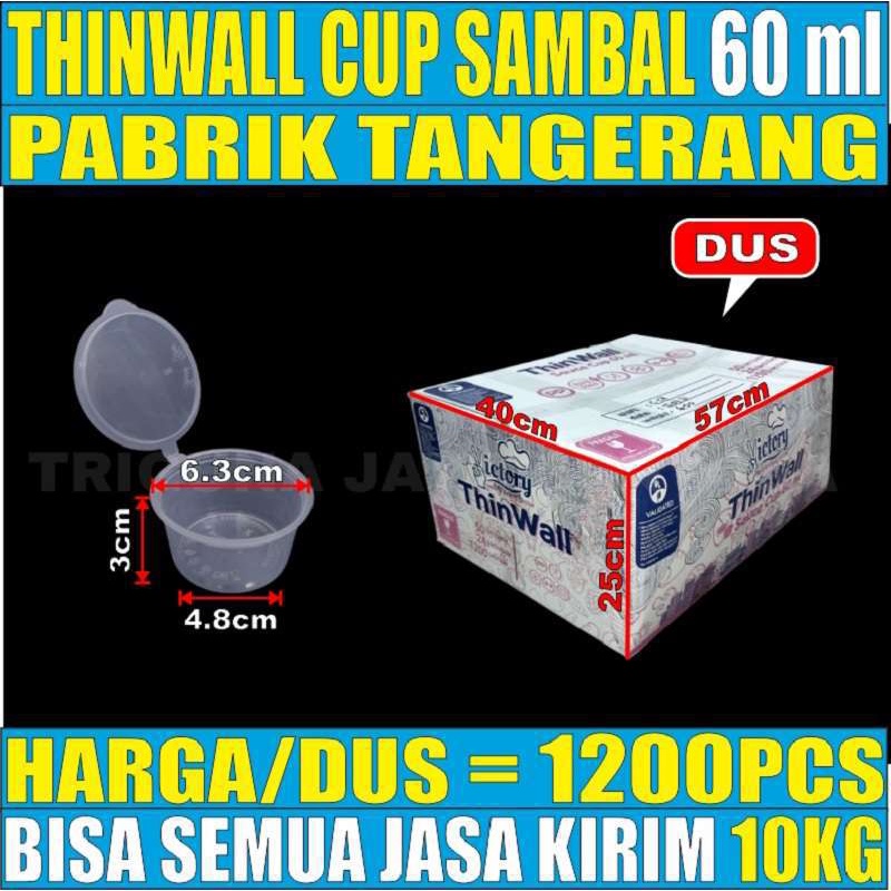 Thinwall Cup 60ml plastik Tempat Sambal Puding Jelly Sauce Saus Saos Dus Semua Jasa Kirim Ekspedisi