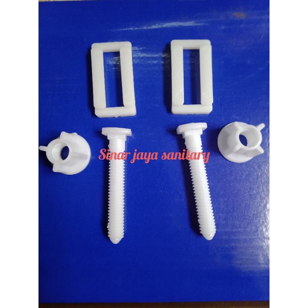 Baut tutup closet soft closet ( 4cm) / Baut engsel dudukan toilet 4cm x 2,5cm / baut tutup closet soft close