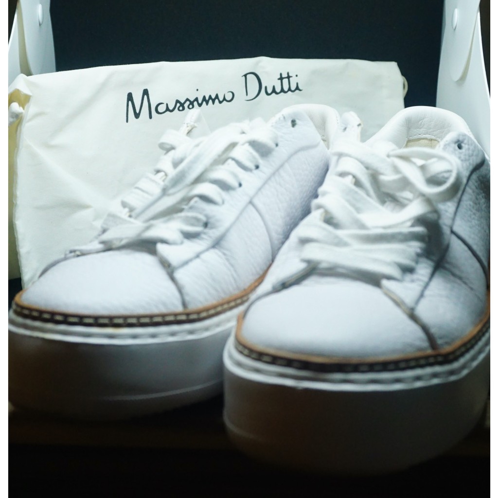 Sepatu wanita sneakers tali putih/white MASSIMO DUTTI Original PRELOVED