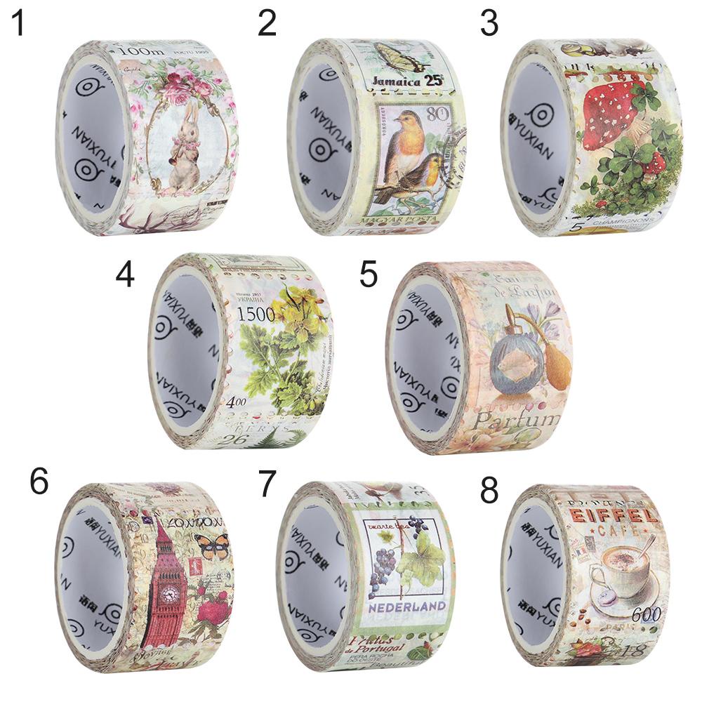 R-flower Washi Stiker Retro Diary Planner Jurnal Vintage Stamp Tape