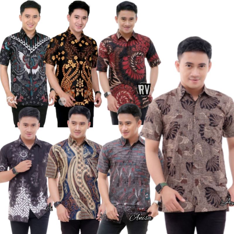 M, L, XL, XXL, XXXL, XXXXL, XXXXXL HEM KEMEJA BATIK PRIA LENGAN PENDEK