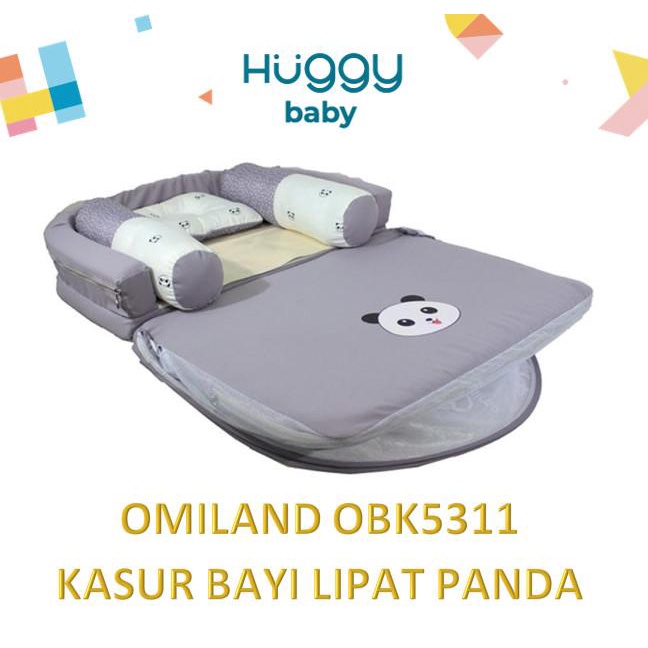 Omiland Obk5311 Kasur Bayi Lipat Kelambu Panda Series