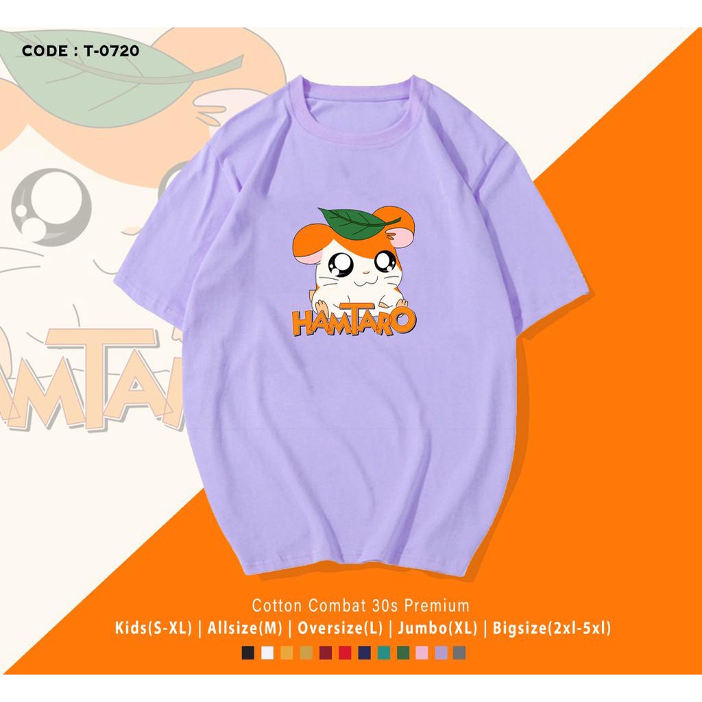 KAOS ANIME HAMTARO / T SHIRT WANITA / UK M - XL / KAOS LENGAN PENDEK / KAOS OVER SIZE / KAOS SANTAI