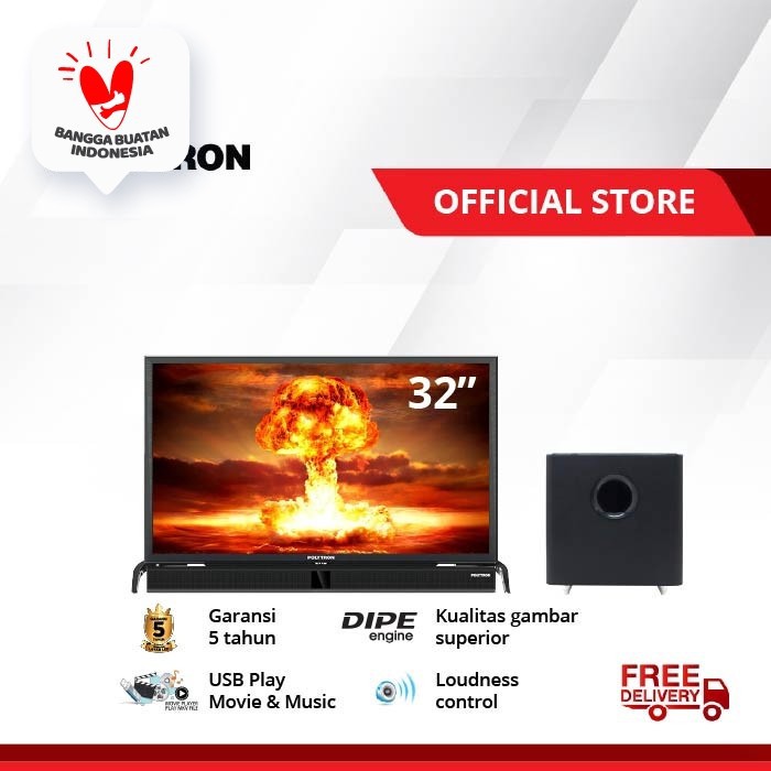POLYTRON Cinemax Soundbar LED TV 32 inch PLD 32B1550 /W