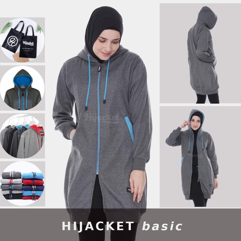 HIJACKET BASIC jaket wanita ALL VARIAN WARNA BAHAN FLEECE SOFTOUCH BIG SIZE XXL-4