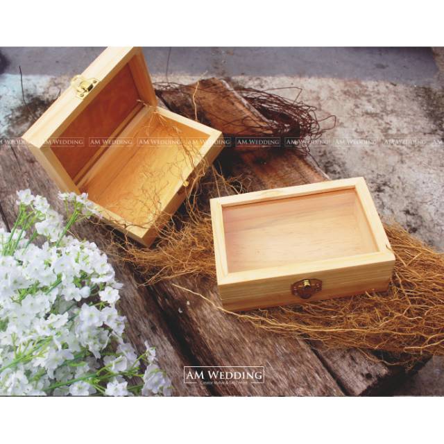 Box kayu uang mahar kayu tutup acrilic