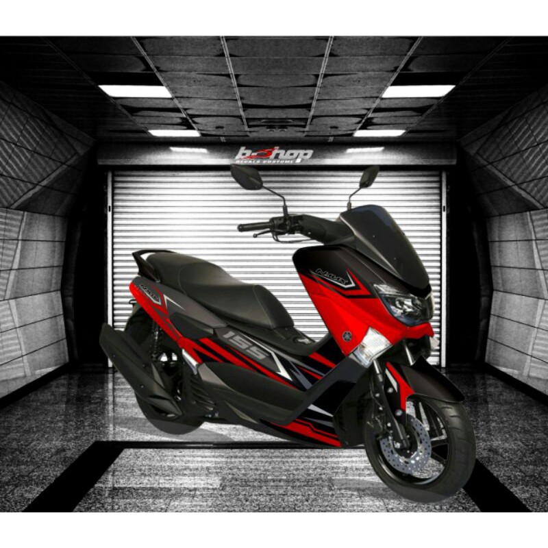sticker decal nmax motif new7 grafis merah