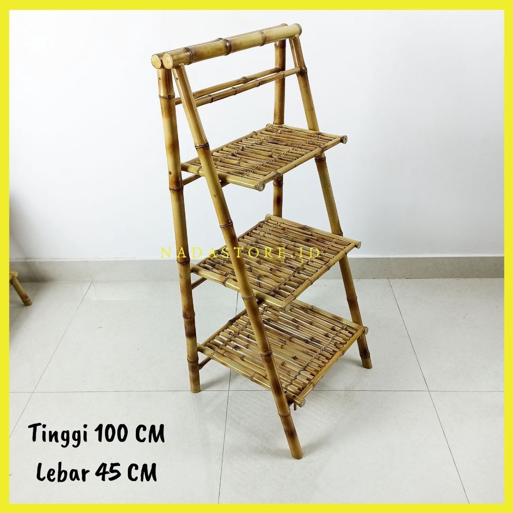 RAK LIPAT / RAK SUSUN / FOLDING RACK / STANDING RAK / RAK SERBAGUNA / RAK BAMBU AESTHETIC GRADE EXPORT