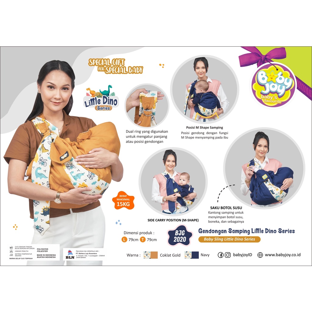 Gendongan Samping Baby Joy Little Dino Series - BJG2020