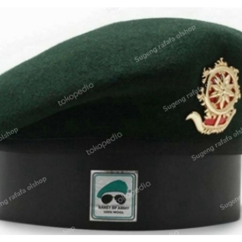 Baret Kostrad + Emblem | Baret Kacamata TNI AD Kostrad bahan woll