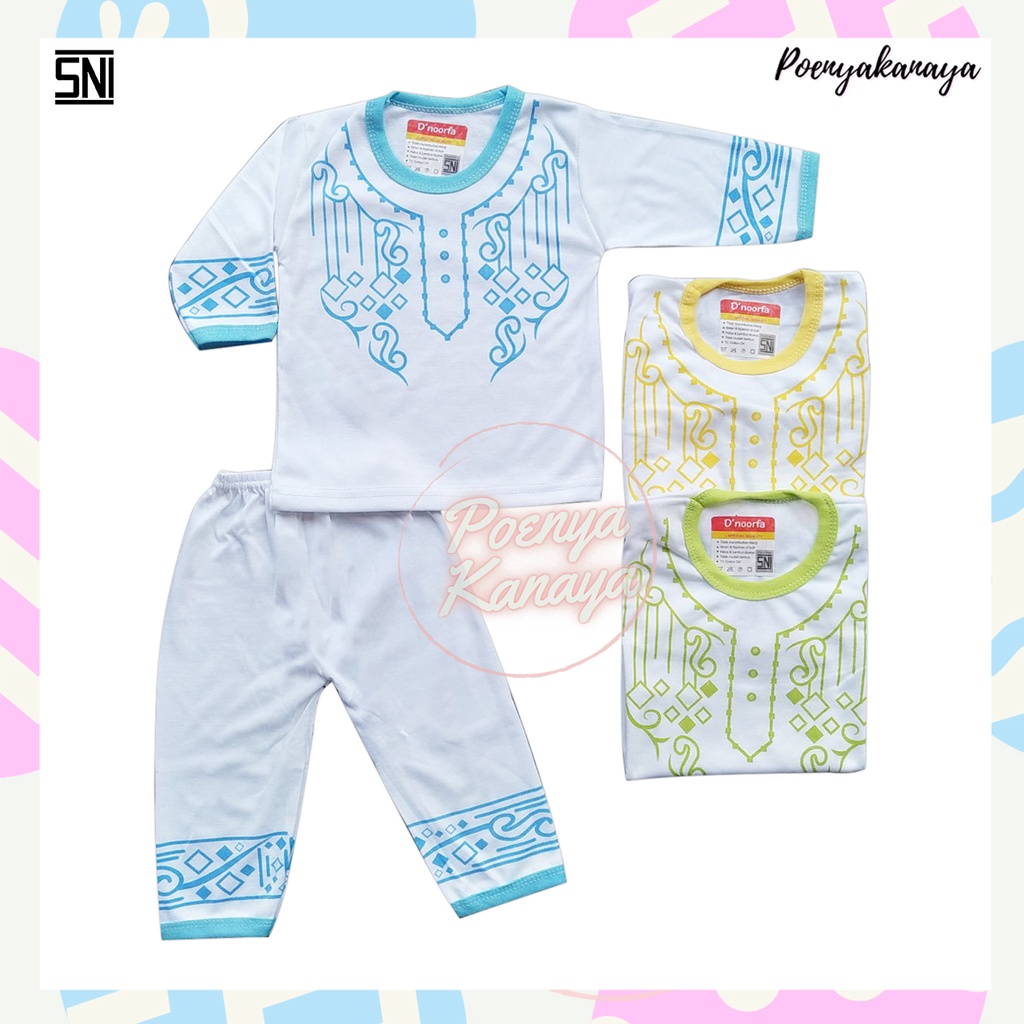 Setelan Baju Bayi Oblong Panjang Baju Koko Bayi D'noorfa SNI 6-12 Bulan SPY124