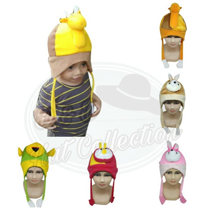 Topi Boneka Bayi Motif Kepala Hewan