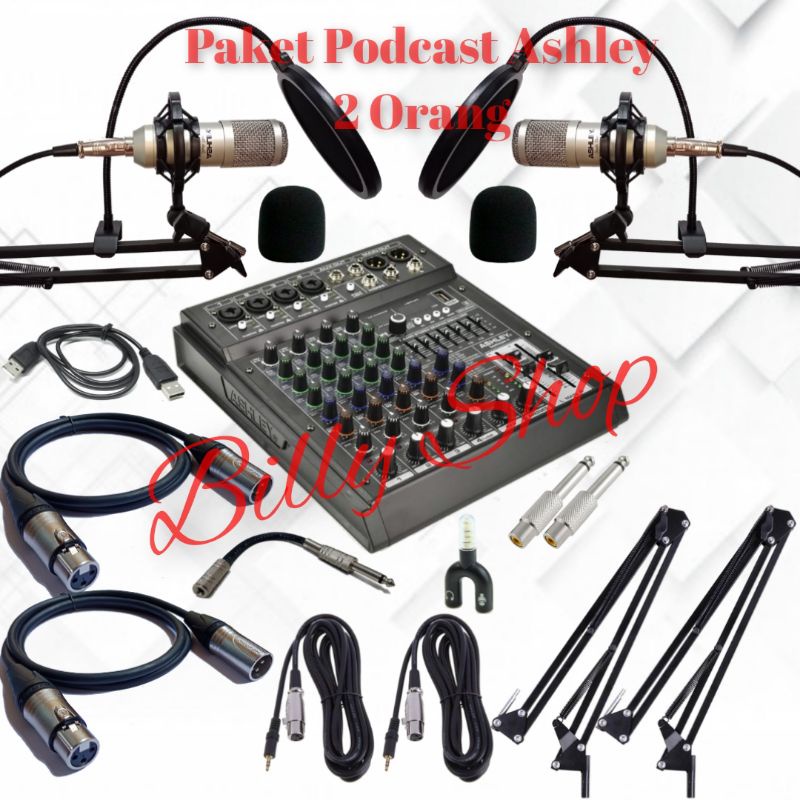 Paket Podcast 2 Orang Mic Ashley Studio Voice Mixer Ashley Samson 4