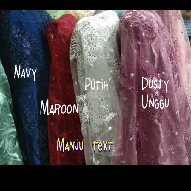 Kain tile Payet corneli / bahan tille corneli / cocok untuk dress gaun kebaya tunik TERBARU