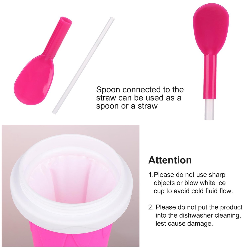 Solighter 1Pcs Slushy Cup DIY Milk Shake Kid Squeeze Cup Musim Panas Es Cepat Beku Magic Silicone Cup