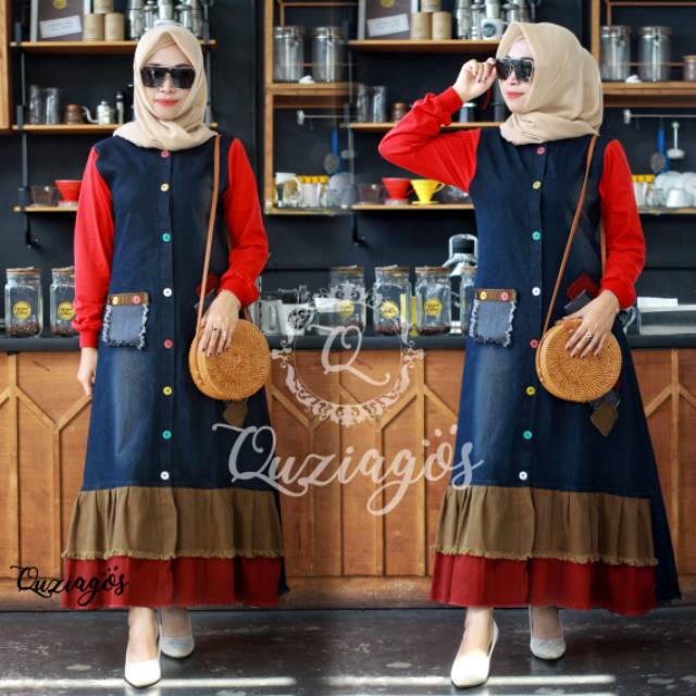 Long tunik jeans/tunik quziagos/quziagos original