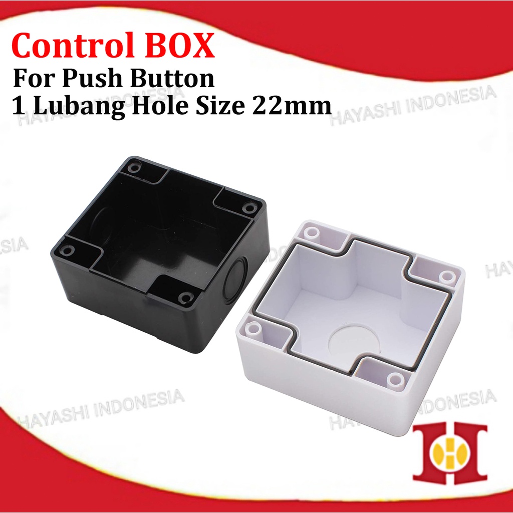 Control Box Kotak Switch Push Button 1 2 3 4 Lubang 22mm Putih Kuning