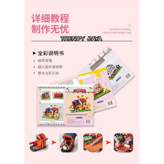 DIY Miniatur FLORIST BUS SHOP Puzzle Craf (TC8-6 LED)