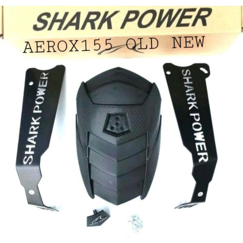 MUDGUARD SHARK POWER,VND,RACING SPAKBOR BELAKANG AEROX155 OLD NEW PNP