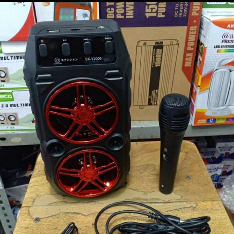 Speaker Portable + Mic SX Y2006 Bluetooth Super Bass MP3 Player USB Radio