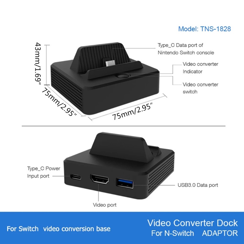 Btsg Video Dock Converter Untuk TV Video Adapter Stand Charger Tipe-C