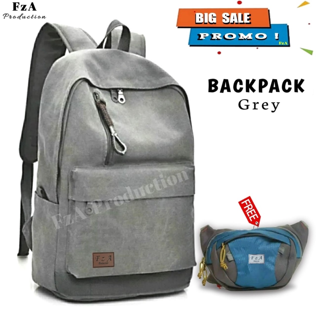 Tas Ransel Distro Original Casual pria Wanita / Tas Backpack Laptop Tas Sekolah Distro Original – FzA FREE Tas Slempang Waistbag