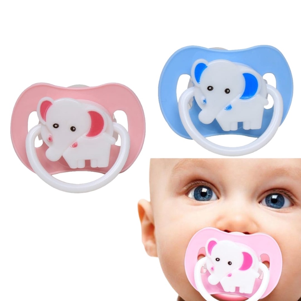 Empeng Bayi Lengkap Dengan Tutup - Bunny Empeng Bayi Baby Pacifier Silicone Dot Bulat