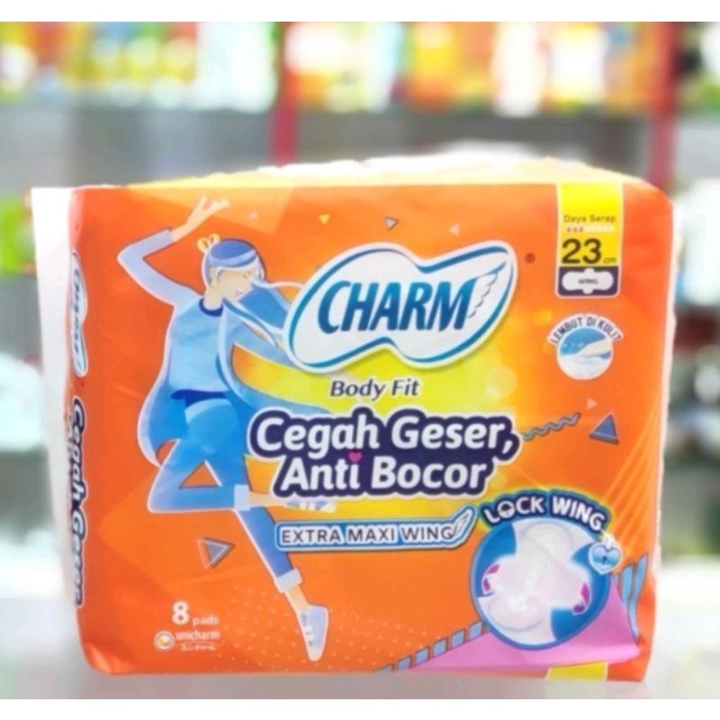 Charm pembalut body fit,softex daun sirih,laurier