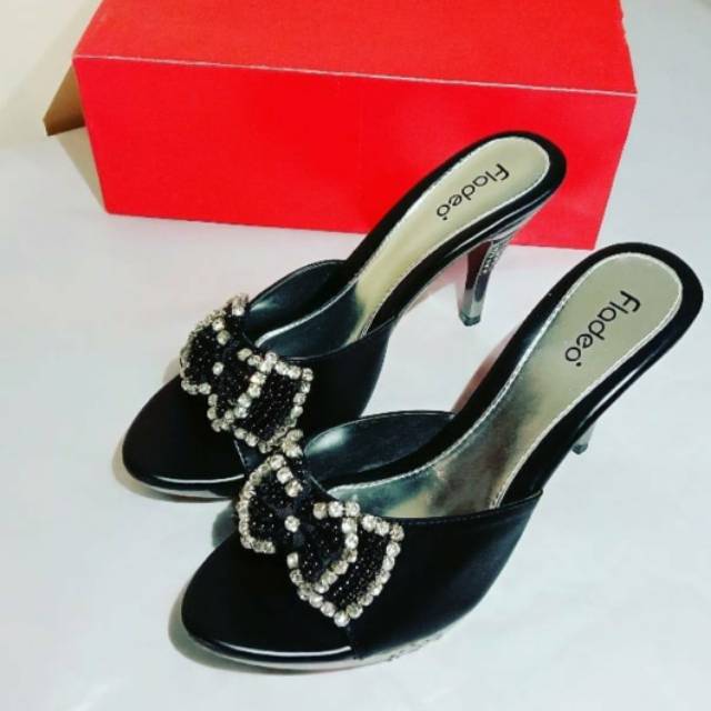 Heels kaca wanita fladeo