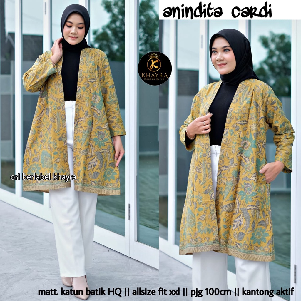 Outer lengan cardi Anindita  batik solo vest kerja